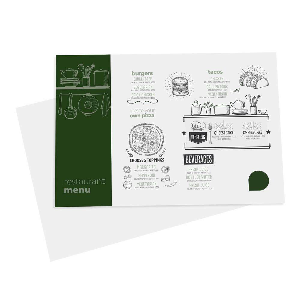 Imprimir 1000 Manteles de papel A3 | 90 g/m² papel offset