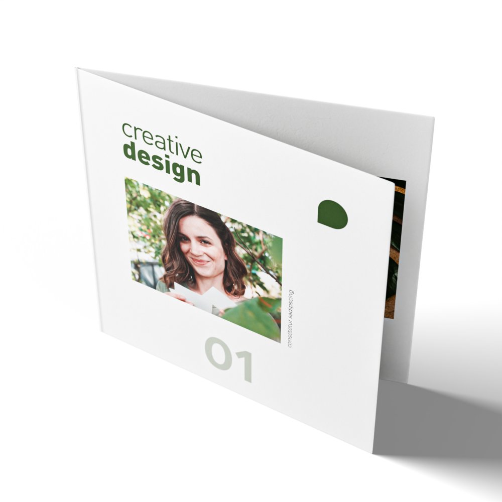 500 Dípticos A4 cuadrado personalizados | Crear online el diseño | Folletos plegados | 130 g/m² papel cuché