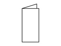 Folleto de papel brillante, cuatro caras con un pliegue.
