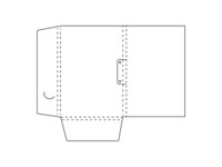 Carpeta de papel con forma de tira de archivo preperforada.
