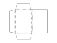 Carpeta de papel con tres solapas y soporte para bolgrafo.