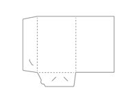 Carpeta de papel con ranura para tarjeta de visita y dos solapas.