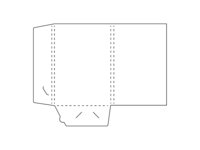 Carpeta de papel con ranura para tarjeta de visita y dos solapas.