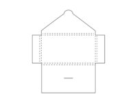 Funda para vale de regalo con solapa de cierre y cuatro solapas plegables.