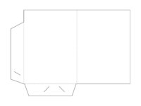 Carpeta de papel con dos solapas.