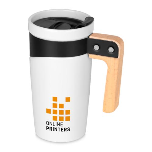 Taza de cerámica con asa de madera “Grotto” 1
