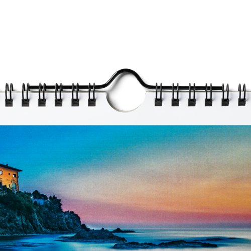Calendario de pared de papel con encuadernacin en espiral para colgar.