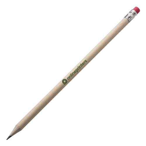 Lpiz de madera marrn con goma de borrar.