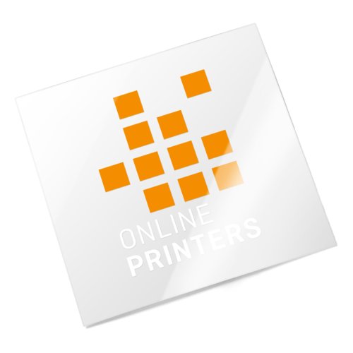 Adhesivos transparentes con impresión color blanco 1