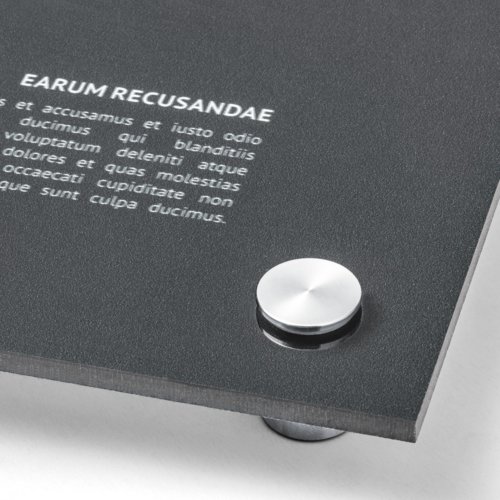 Lmina de vidrio acrlico gris en forma personalizada.