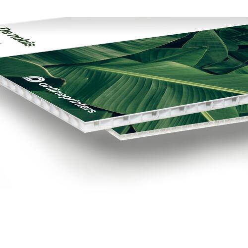 Plancha de pl�stico alveolar blanca, ligera y resistente.