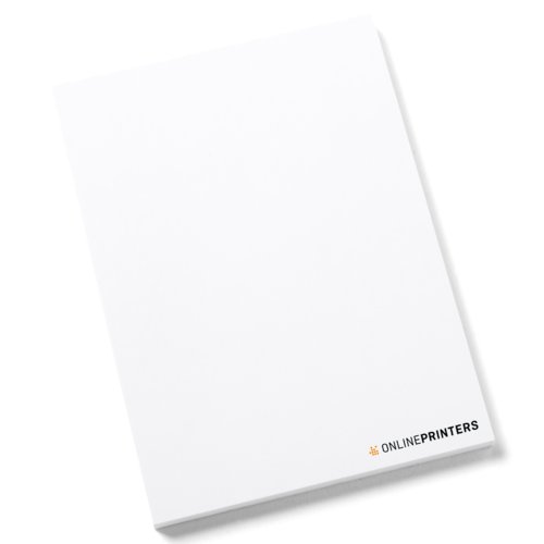 Bloc de notas adhesivas en formato vertical, encoladas.