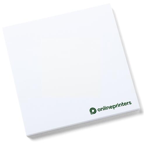 Notas adhesivas cuadradas, encoladas.