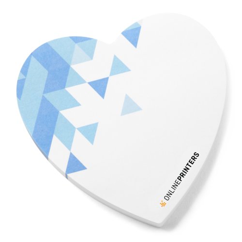 Notas adhesivas de papel con forma de corazn.