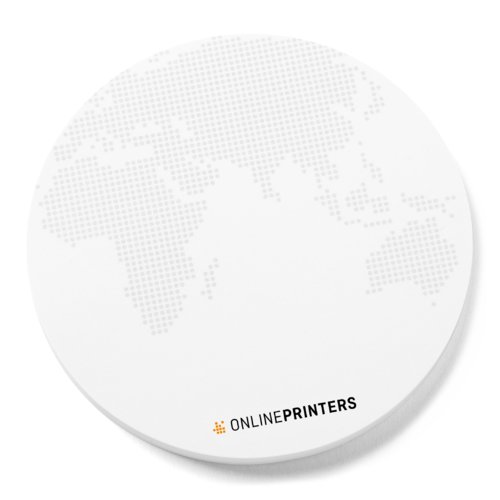 Notas adhesivas redondas blancas.