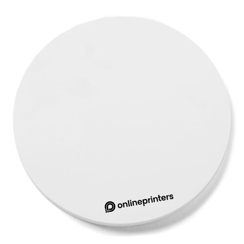 Notas adhesivas redondas blancas.