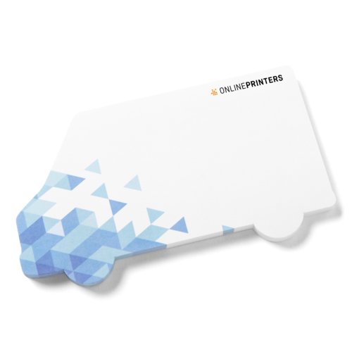 Notas adhesivas blancas con forma de camioneta.