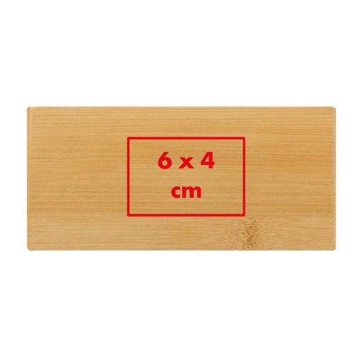 Reloj de escritorio de madera clara con diseo rectangular.