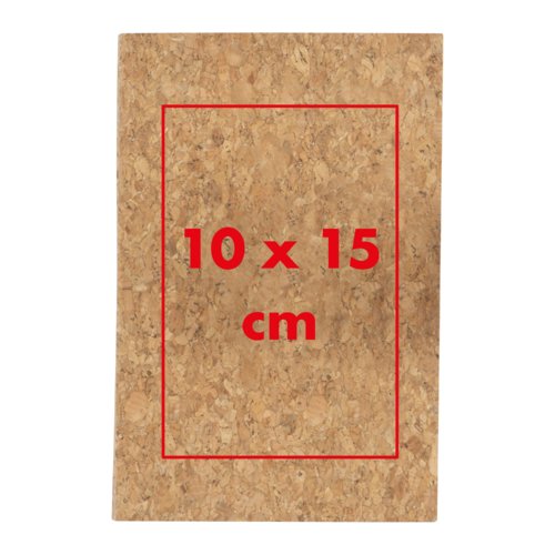 Cuaderno de corcho con tapa.