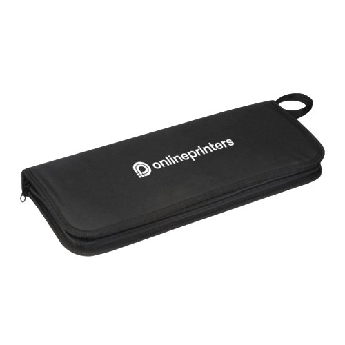 Set de utensilios de barbacoa negros con cremallera.