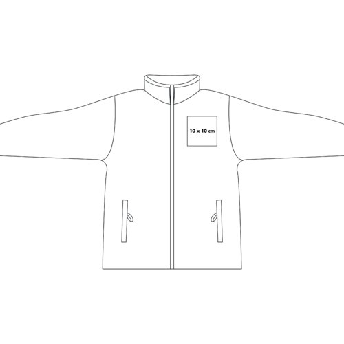 Chaqueta softshell con cremallera completa y bolsillos laterales.