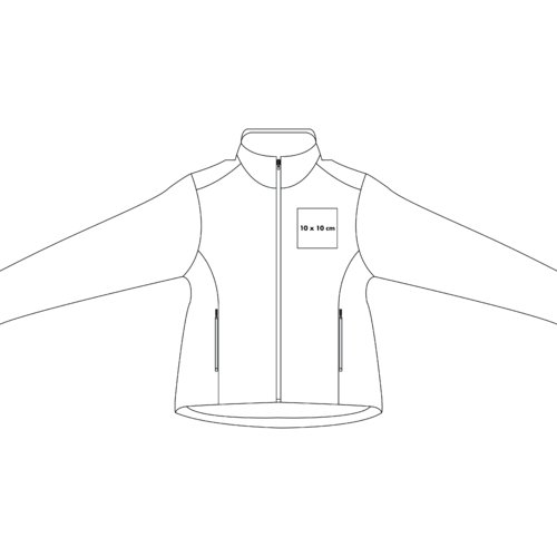 Chaqueta softshell con cremallera completa y bolsillos laterales.