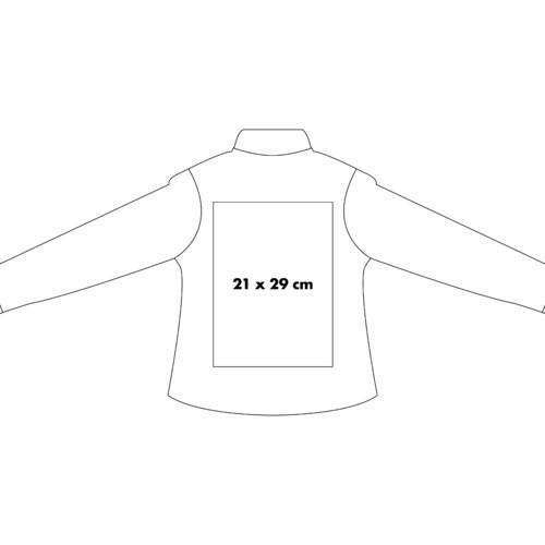 Chaqueta softshell con cremallera completa y bolsillos laterales.
