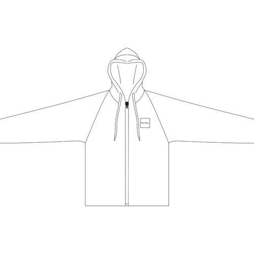 Chaqueta de tela con capucha y cremallera completa.