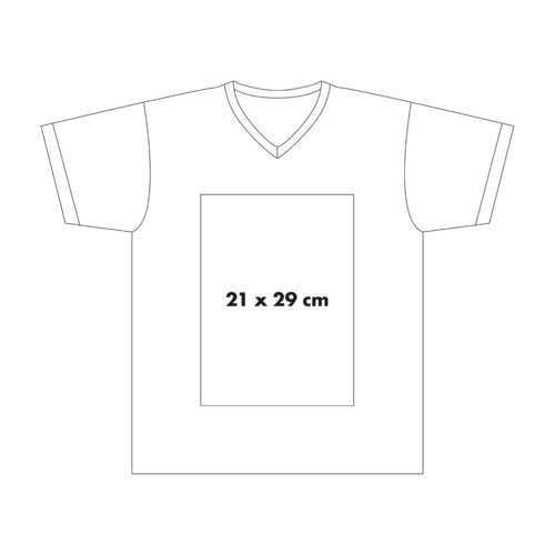 Camiseta de algodn con cuello en V y mangas cortas.