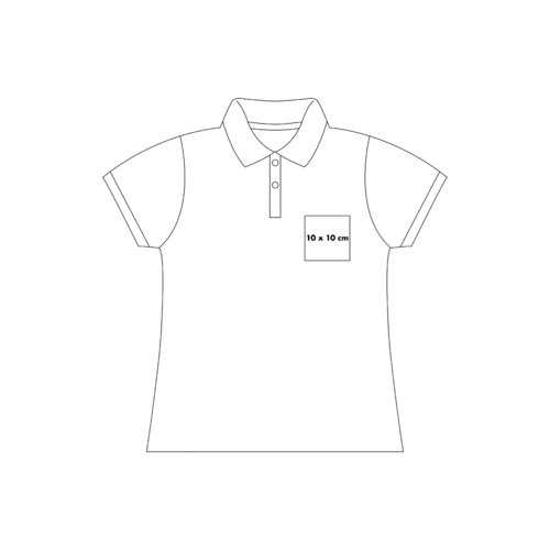 Polo de algodn para mujer con manga corta y tapeta de botones.