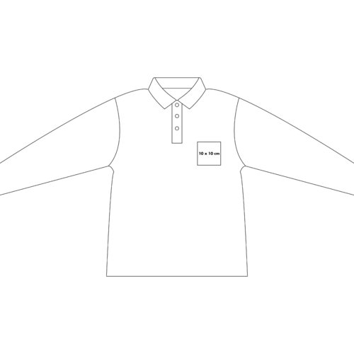 Polo de manga larga de algodn con tapeta de botones.