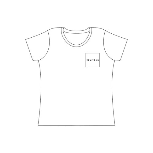 Camiseta de algodn para mujer con cuello redondo y manga corta.