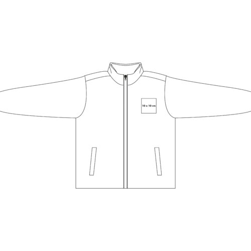 Chaqueta polar con cremallera y bolsillos laterales.