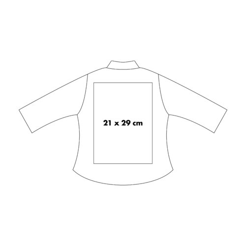 Blusa de tela con mangas largas y tapeta de botones.