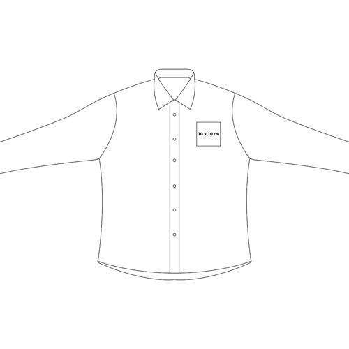 Camisa de algodn clara con mangas largas y tapeta de botones.