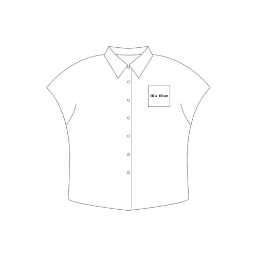 Blusa de manga corta con tapeta de botones y cuello.