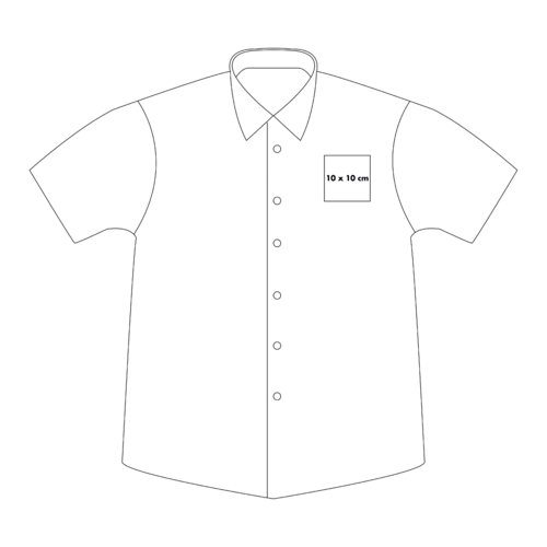 Camisa de manga corta con tapeta de botones y cuello.