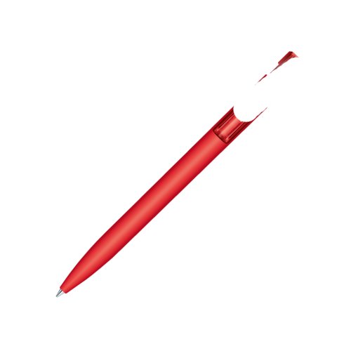 Bol�grafo rojo de pl�stico con mecanismo de pulsaci�n.