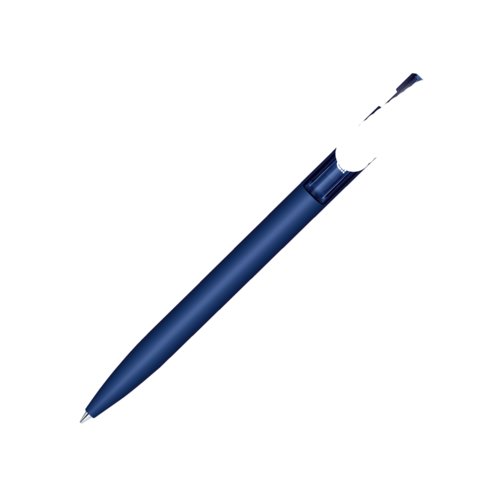 Bol�grafo azul oscuro con mecanismo de pulsaci�n y elementos met�licos.