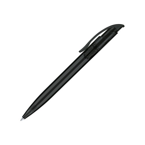 Bol�grafo de pl�stico negro con bot�n pulsador y clip.