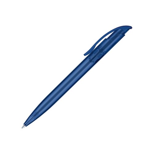 Bol�grafo azul oscuro mate con clip y bot�n pulsador.