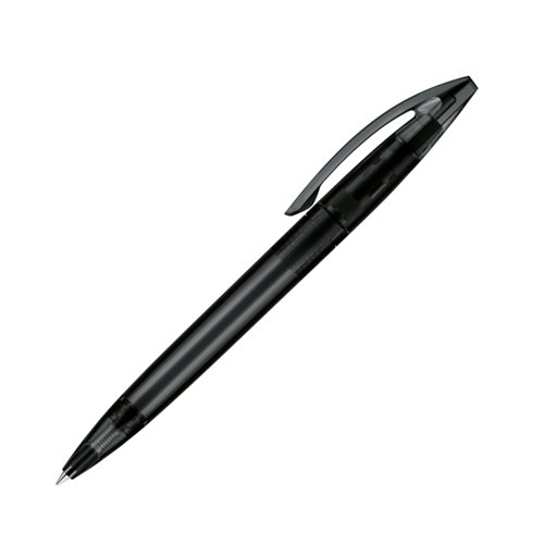 Bol�grafo giratorio negro de pl�stico con clip.