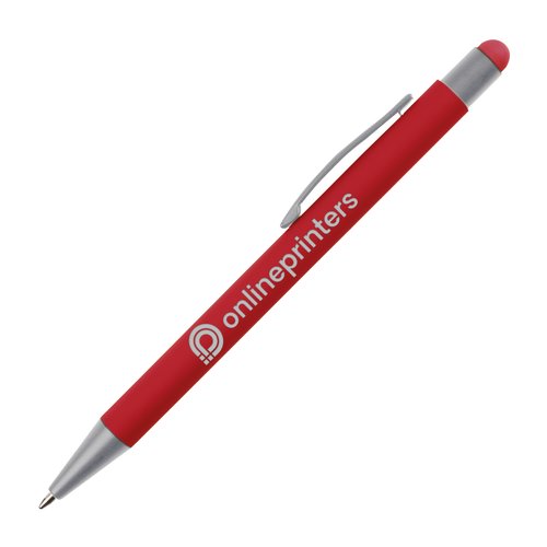 Lpiz tctil rojo de plstico con clip y tinta.