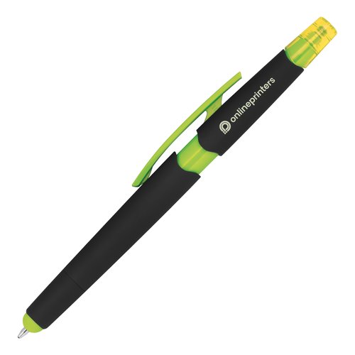 Bolgrafo bicolor con funcin tctil y clip.