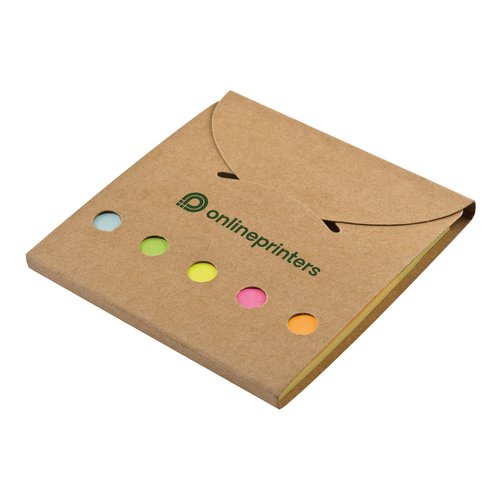 Set de marcadores adhesivos con notas adhesivas y cubierta.