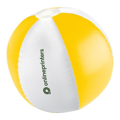 Pelota de playa de plstico amarilla, bicolor.