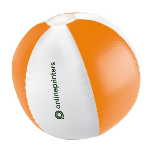Pelota de playa naranja de plstico, bicolor.