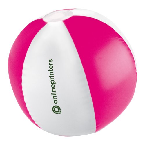 Pelota de playa de plstico rosa.