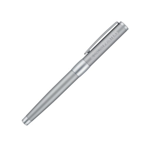 Roller de metal cromado con tapa y clip.