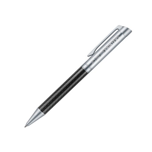 Bol�grafo de metal con elementos de carbono y clip.